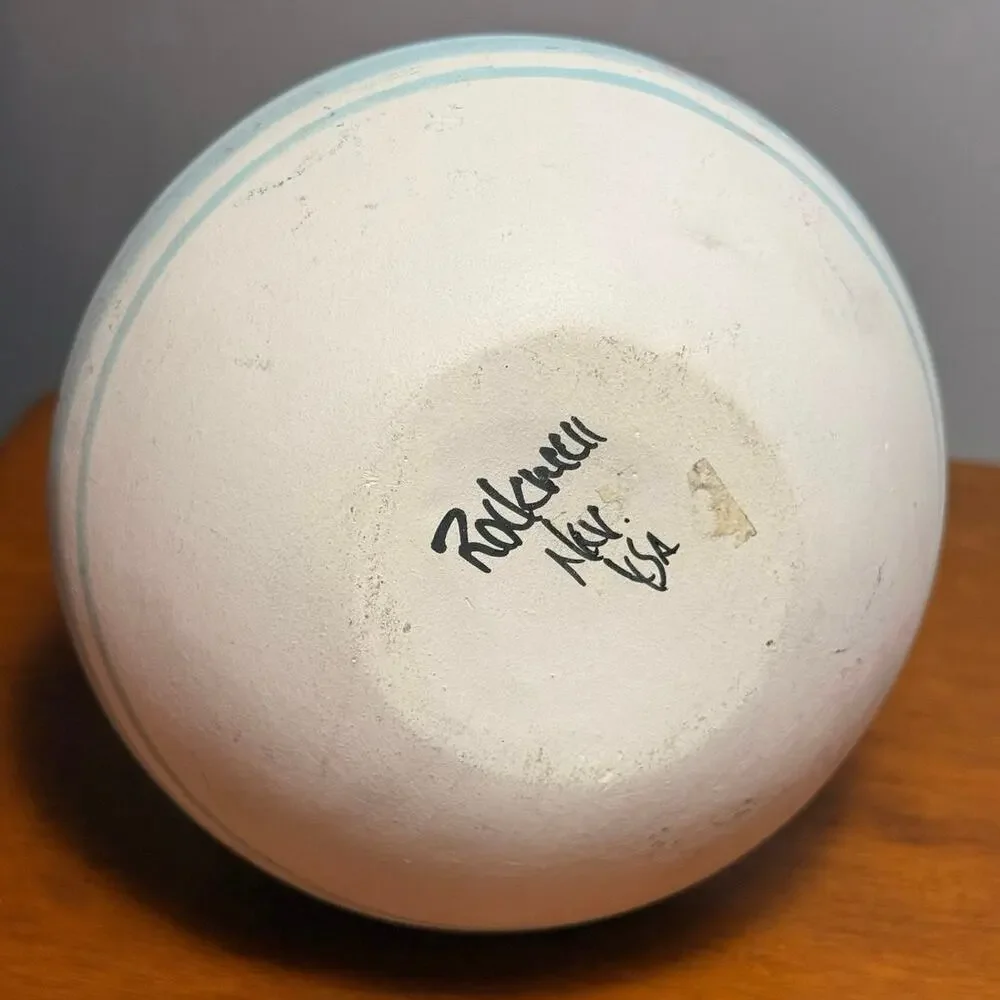 Vintage Mesa Verde Pottery Vase Signed Perfina Rockwell Navajo USA Pastel